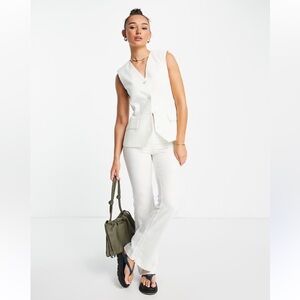 Missguided Ivory Sleeveless Blazer waistcoat vest
